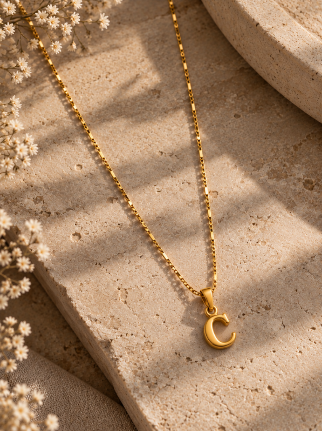 Colgante con inicial C en oro